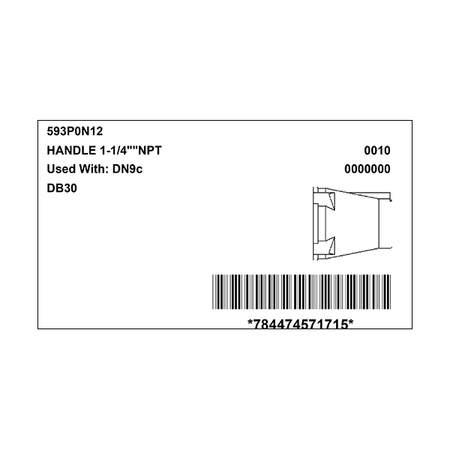 Meltric 593P0N12 HANDLE w/NPT 593P0N12